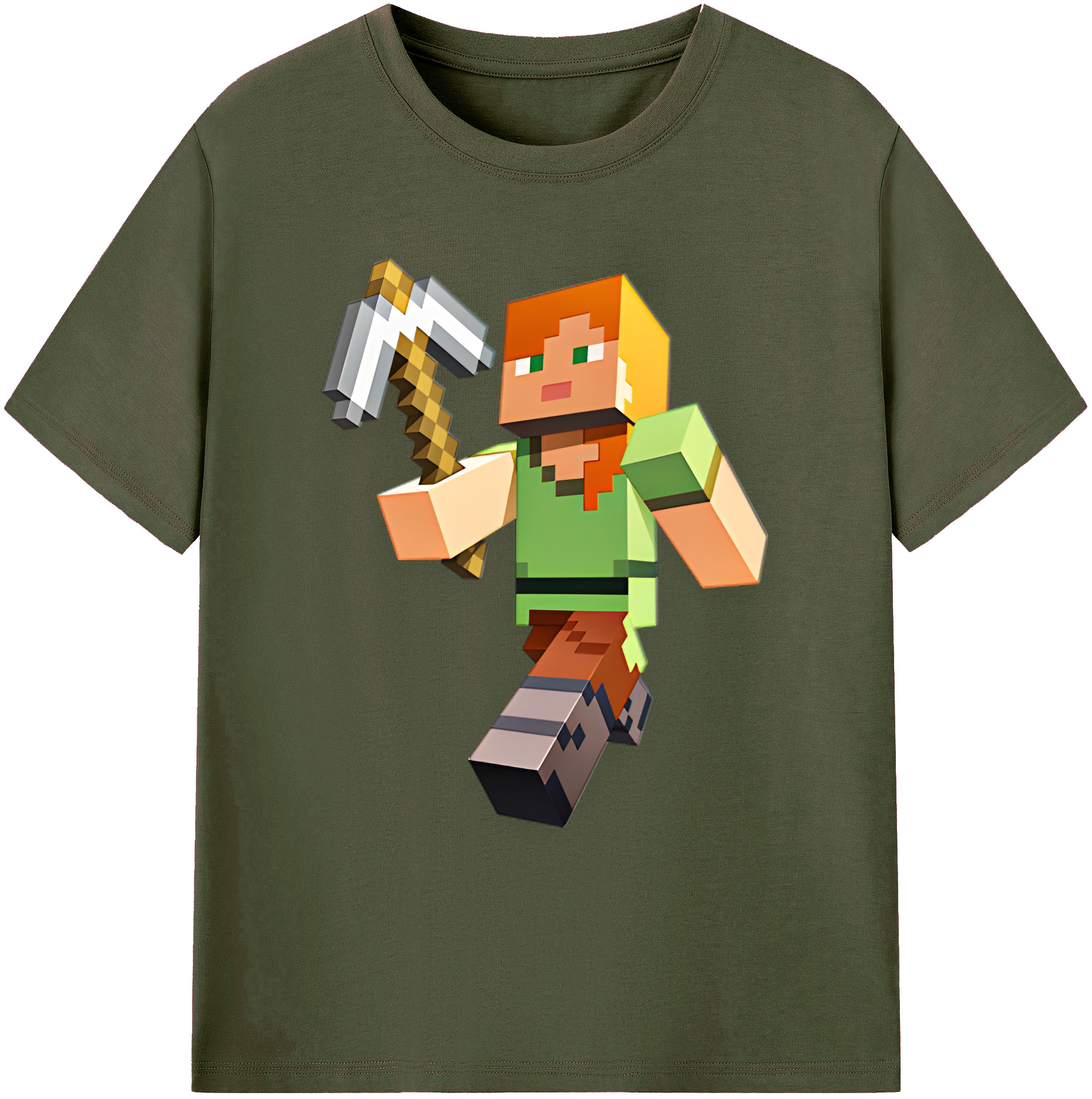 （画像用） マインクラフト ブロックの世界 Minecraft MC Block world 綿100％ メンズ半袖Tシャツ｜肌触りやわらか＆通気性